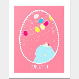 Happy Easter Chick Posters and Art